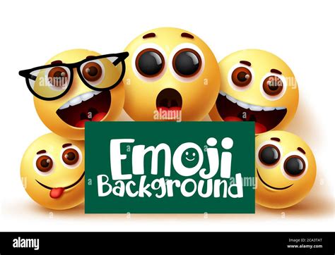 Emoji Smileys Vector Background Emojis Emoticons In Happy And Funny