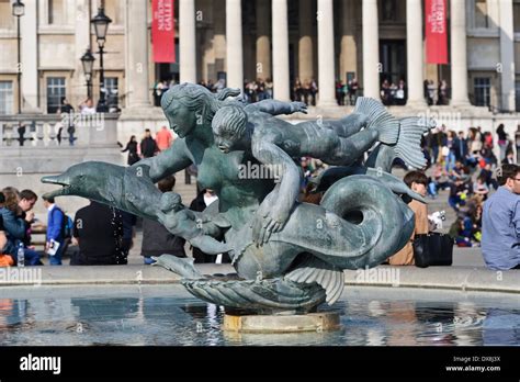 The Sculpture Of The Mermaids And Dolphin Is By William Mcmillan And
