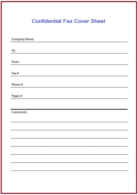 Confidential Fax Cover Sheet Template In Pdf And Word