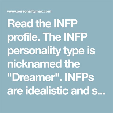 Infp Personality Type Dreamer Profile Infp Personality Type Infp