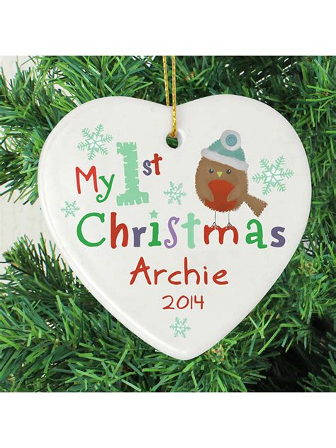 Personalised My 1st Christmas Ceramic Heart Novelties Parties Direct Ltd