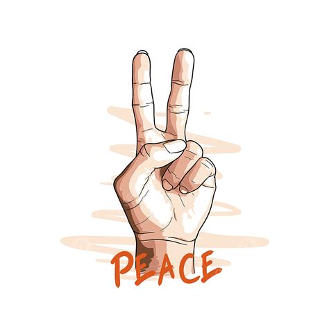 Peace Sign Hand Vector Hd Images Hand In Peace Sign With Brush