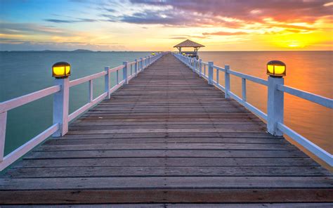 Pier At Sunset Image Abyss