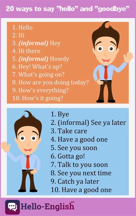 20 Ways To Say Hello And Goodbye In English Learn English Words