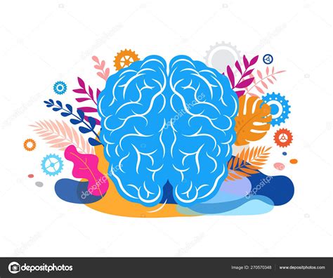 Brain Mind And Mindfulness Concept Illustration Vector Background And