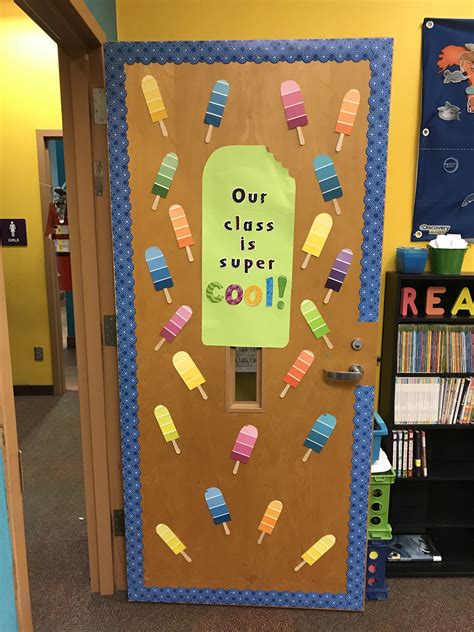 Our Class Is So Cool Paint Strip Popsicle Classroom Door Decor