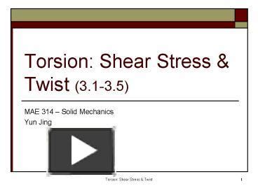 PPT Torsion Shear Stress PowerPoint Presentation Free To View Id