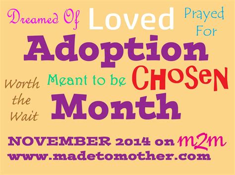 The History Of National Adoption Month And Motherhood Monday Adoption