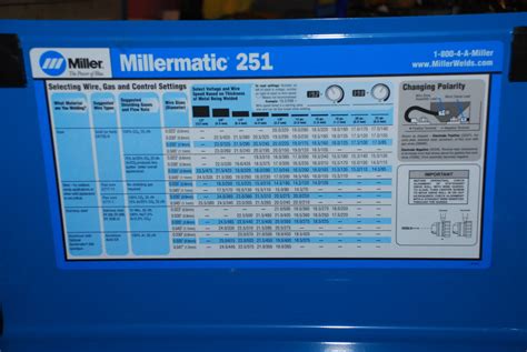 Miller 251 Mig Welder Settings Chart Best Picture Of Chart Anyimageorg