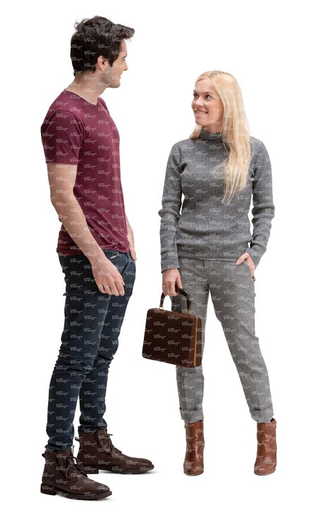 Man And Woman Standing And Talking Vishopper