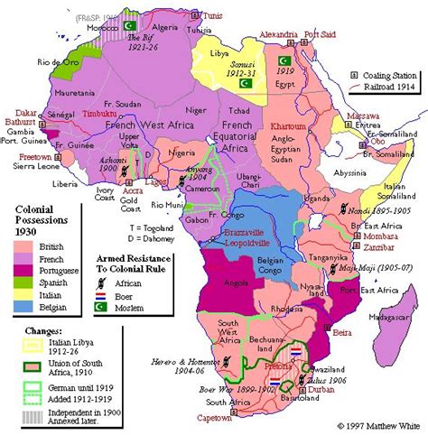 Map Colonial Africa In The Twentieth Century World History Map