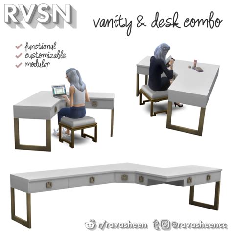 Functional Modular Desk Combo Sims 4 Cc Furniture Sims House Sims