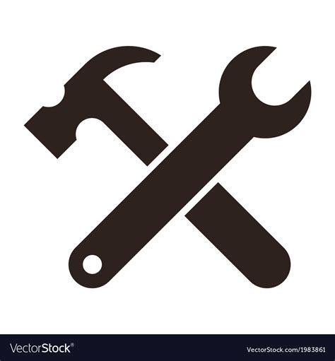 Wrench And Hammer Tools Icon Royalty Free Vector Image