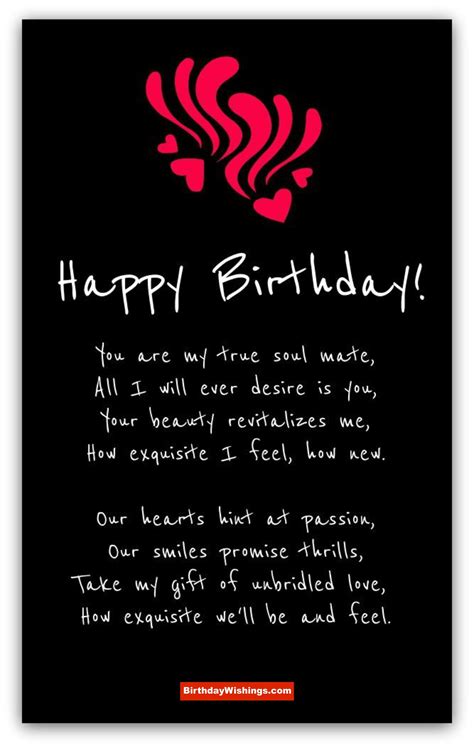 Poem For Love Happy Birthday “you Are My True Soul Mate All I Will