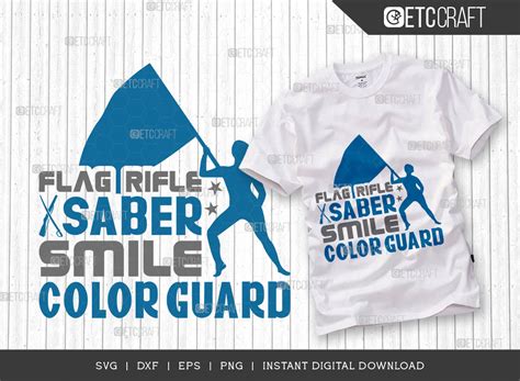 Flag Rifle Saber Smile Color Guard SVG Graphic By Pixel Elites