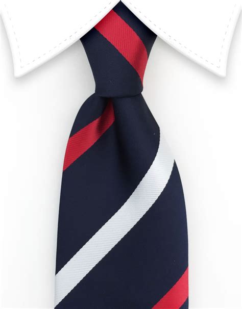 Red Blue And White Striped Tie Gentlemanjoe