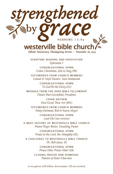 And pouring his life savings into his dream, only church anniversary themes with scriptures. Fiftieth Anniversary Thanksgiving Service | Westerville ...