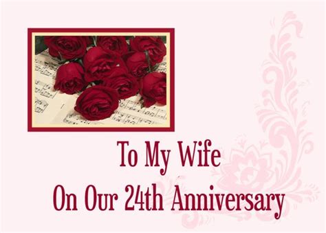 To My Wife 24th Anniversary Card Anniversary Cards 1st Anniversary