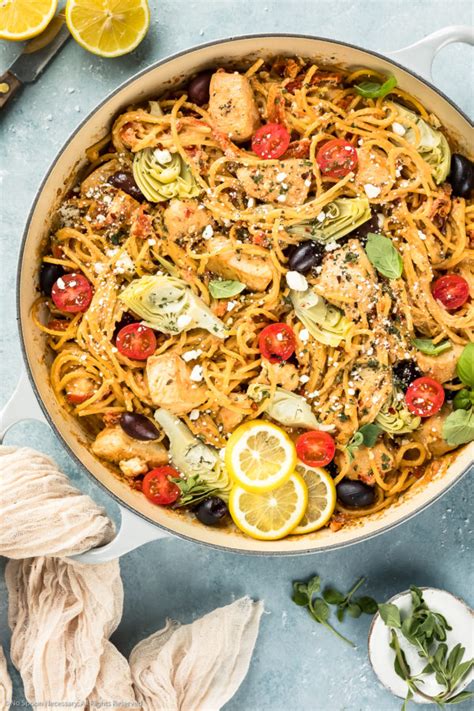 mediterranean pasta recipe with chicken no spoon necessary