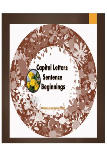 Capital Letters Sentence Beginnings Teaching Resources