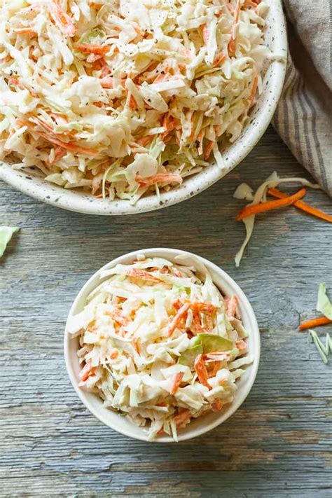 It is then fermented by healthy bacteria that produce lactic acid, giving it the sour flavor. Creamy No Mayo Coleslaw - Sour cream makes this coleslaw ...