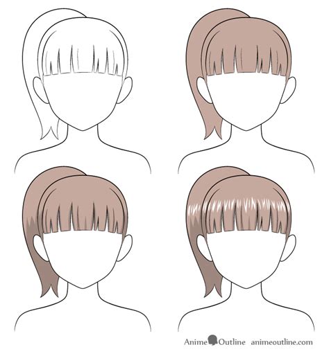 How To Shade Anime Hair Step By Step Animeoutline Anime Hair Chibi