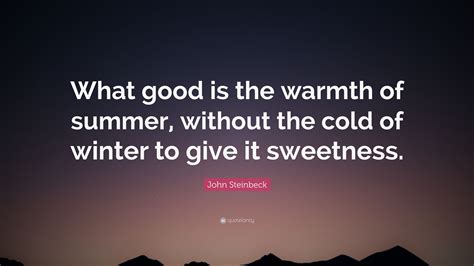 John Steinbeck Quote What Good Is The Warmth Of Summer Without The