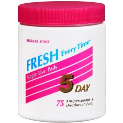 Fresh Every Time 5 Day Antiperspirant And Deodorant Pads Regular Scent