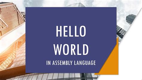 Hello World In Assembly Language 8086 Youtube