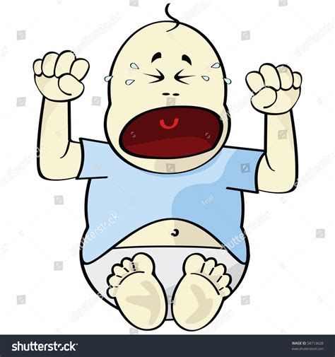 Cartoon Jpeg Illustration Of A Baby Crying 58713628