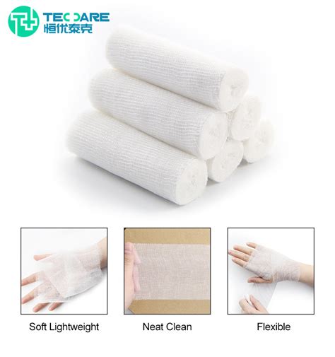 Medical Supply Non Woven Cotton Pbt Bandage Elastic Antibacterial