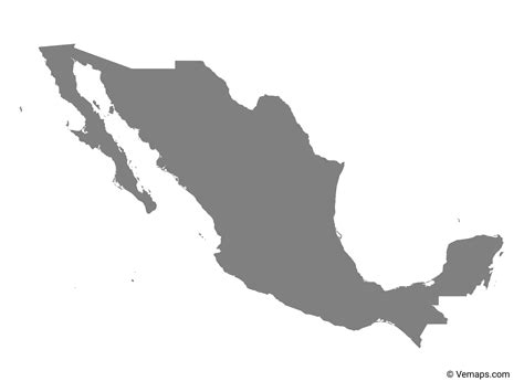 Grey Map Of Mexico Free Vector Maps