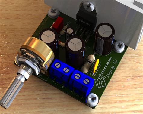 Circuito de amplificador de áudio de potência com tda watts