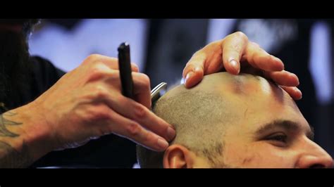 Head Shave Bald Head Shave With Straight Razor Barber Head Shave