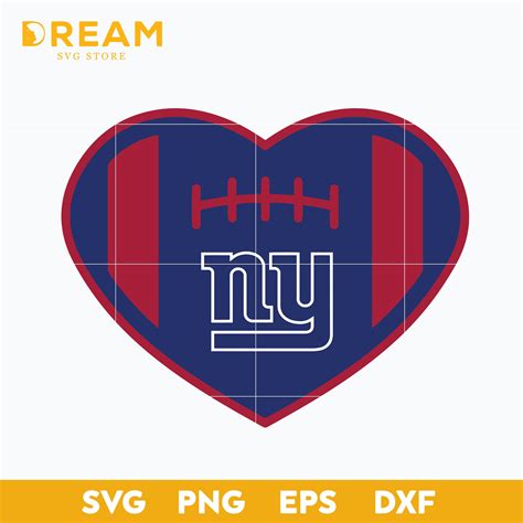 New York Giants Heart Svg Giants Heart Svg Nfl Svg Png Dxf Eps Di