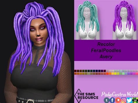 The Sims Resource Retexture Of Avery Hair By Feralpoodles