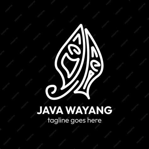 Java Wayang Culture Outline Logo Géométrique Vecteur Premium