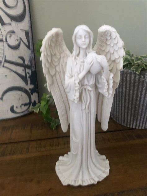 Beautiful White Angel Figurine Spiritual Altar Meditation Etsy