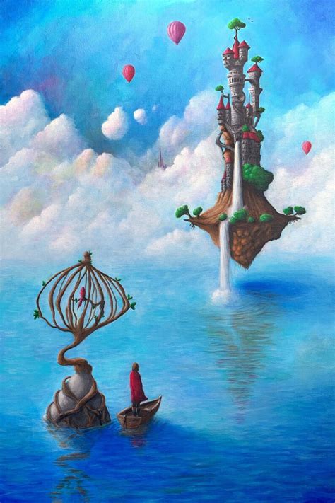 Floating Castle Print Whimsical Art Surreal Print Signed Etsy