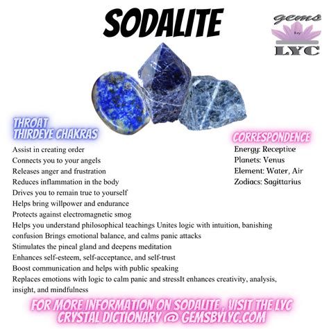 Sodalite Properties And Affirmations Gems By Lyc Crystals Healing