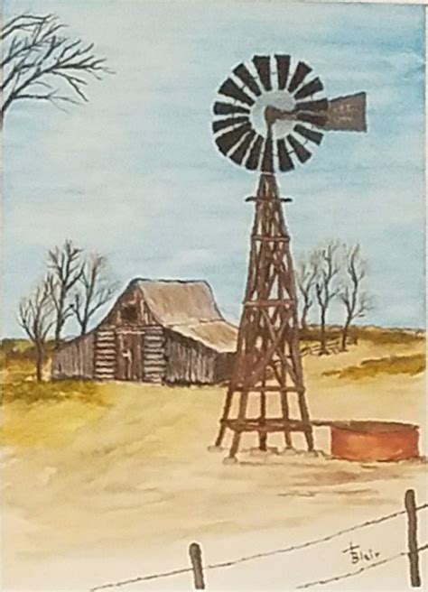 The Old Windmill Painting Old Windmills Art