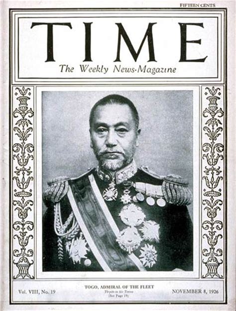 Time Magazine Cover Admiral Heihachiro Togo Nov 8 1926 Admirals