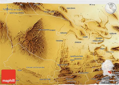 Physical 3d Map Of Ramos Arizpe