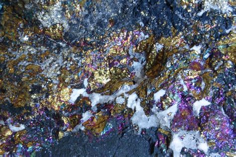 Macro Of A Chalkopyrit Also Called Copper Pyrite Orr Kupferkies Stock