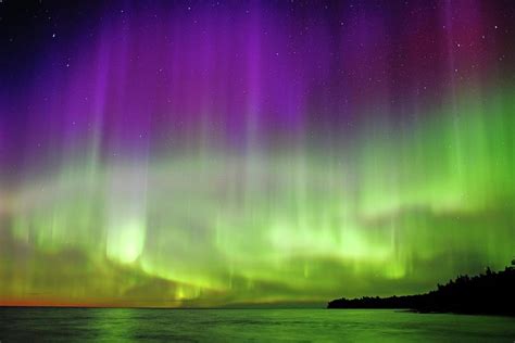 Northern Lights Over Lake Superior Photograph By Kathryn Lund Johnson