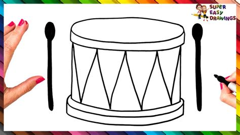 How To Draw A Drum Step By Step Drum Drawing Easy YouTube