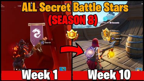 All Season 8 Secret Battle Star Locations Week 1 10 Youtube