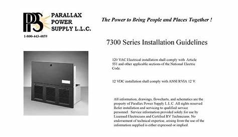 PARALLAX POWER SUPPLY 7300 SERIES INSTALLATION MANUALLINES Pdf Download