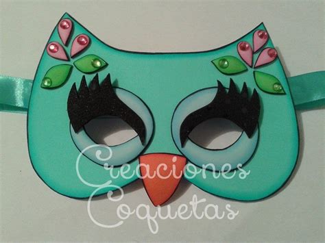 Mascara De Buho En Foami Máscara De Búho Buhos De Colores Fiesta
