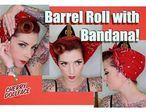 Easy Vintage Hair Barrel Roll With Bandana By Cherry Dollface